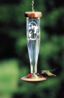 Schrodt Crystal Etched Lantern Hummingbird Bird Feeder