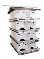 Bird's Choice Purple Martin House with Starling Resistant Entrance Holes with 4 Floors and 16 Rooms Assembled