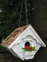Little Wren Hanging Birdhouse, White