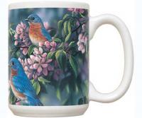 Fiddler's Elbow Springtime Jewel Bluebirds 15 oz Mug