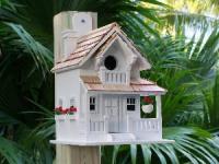 Home Bazaar Birds of a Feather Series Backyard Bird Cottage (White)