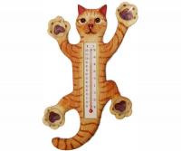 Bobbo Orange Cat Climb Thermometer Small