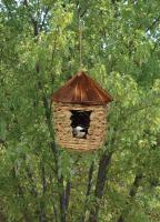 Songbird Essentials Large Hanging Grass Twine House w/Roof