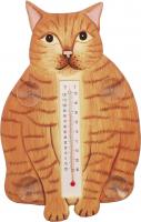 Songbird Essentials Fat Orange Tabby Cat Small Window Thermometer