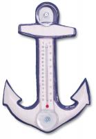 Songbird Essentials White & Blue Anchor Small Window Thermometer