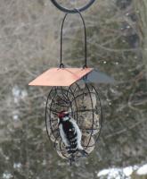 Songbird Essentials Suet Ball Copper Roof Round Wire Circle Bird Feeder