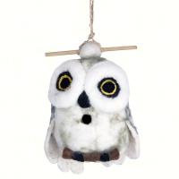 DZI Handmade Designs Snowy Owl Felt Birdhouse