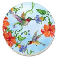 Counter Art Hummingbirds w/Orange Coasters Set of 4