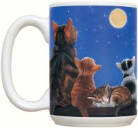 Fiddler's Elbow Cats Under Full Moon 15 oz Mug