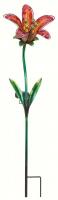 Regal Art & Gift Solar Tiger Lily Stake, Red