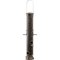 Aspects Brushed Nickel Large Seed Tube Bird Feeder w/ Quick Clean Base
