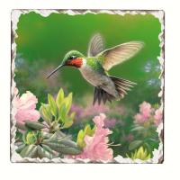 Counter Art Hummingbird Number 1 Single Tumbled Tile Coaster