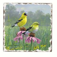 Counter Art Goldfinches Number 2 Single Tumbled Tile Coaster