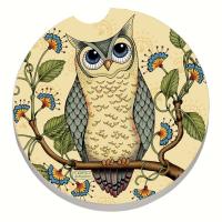 Counter Art Wise Owl Car Coaster