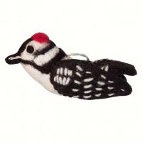 DZI Handmade Designs Downey Woodpecker Woolie Ornament