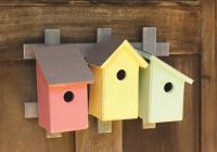 Heartwood Trellis Trio- Pastel Trio Bird Houses 