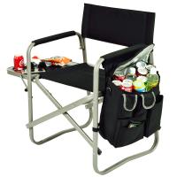 Picnic at Ascot Folding Directors Chair with Table & Removable Cooler - Black