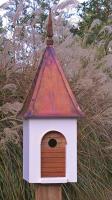 Heartwood French Villa Birdhouse, White with Brown Patina Roof