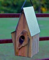 Heartwood Vintage Shed Bird House, Antique Cypress with Galvanzied Metal Roof