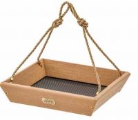 Bird's Choice Spruce Creek Collection, Hanging Tray Bird Feeder In Natural Teak Recycled Plastic