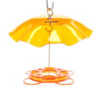 Bird's Choice Oriolefest 12 oz. Translucent Oriole Feeder with Orange Protective Weatherguard